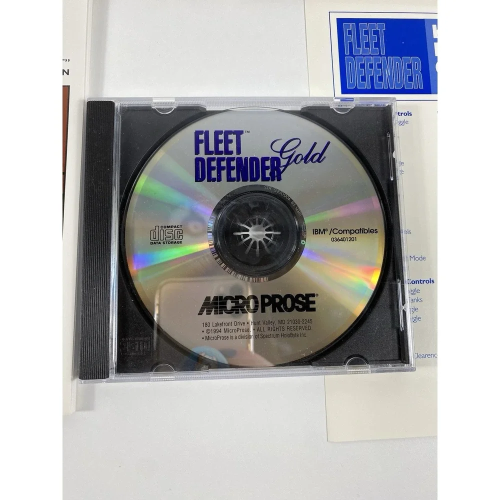Fleet Defender Gold F-14 Tomcat Simulation Multimedia PC DOS Big Box CD-Rom CIB